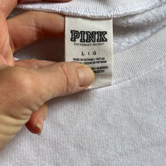 PINK Victoria's Secret White Crew Neck Sweater - Picture 4 of 6